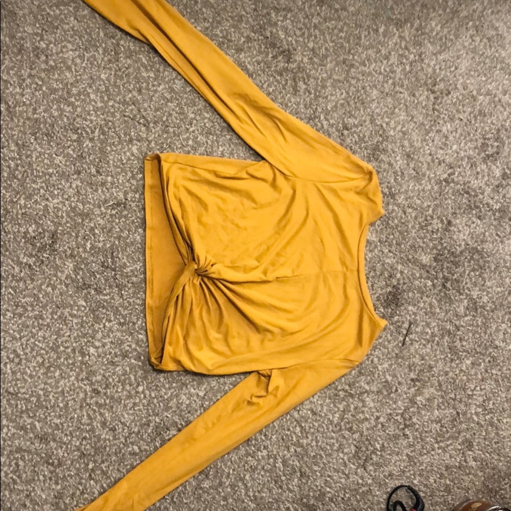 Long sleeve, crop top shirt